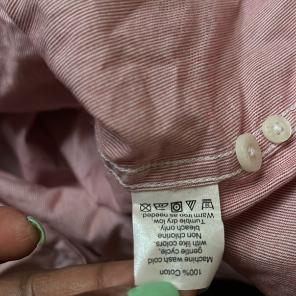 Jcrew  pink striped slim fit mens long sleeve shirt Sz L - Picture 9 of 9